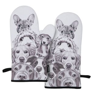 Ashdene Peeking Pups Set of 2 Oven Mitts