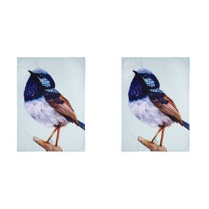2PK Ashdene Cotton 70x50cm Modern Birds Wren Kitchen Towel