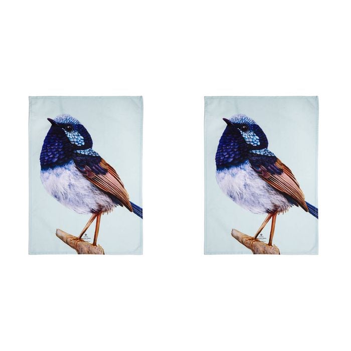 2PK Ashdene Cotton 70x50cm Modern Birds Wren Kitchen Towel