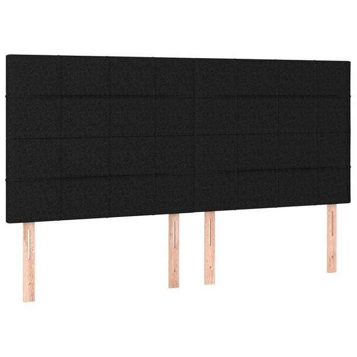 vidaXL LED Headboard Upholstered Bed Header Furniture Black 160 cm Fabric