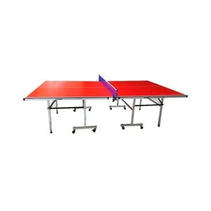 Leaf Living Spinix 16mm Indoor Foldable Table Tennis Table With Free Accessories Set – Bats, Balls & Net - Red
