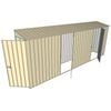 Build-a-Shed 0.8 x 5.2 x 2m Single Hinged Door Skillion Shed with Dual Single Hinged Side Doors - Cream