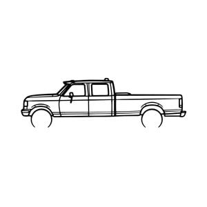 Ignite Laser Ford 1989 F 350 Silhouette Metal Wall Art Rustic Metal 15.7inch/40cm