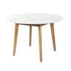 Levede Round Rubberwood Dining Table 120CM White