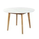 Levede Round Rubberwood Dining Table 120CM White