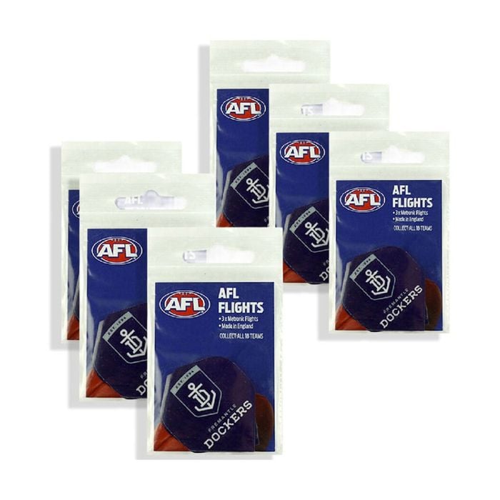 6x 3pc AFL Dart Flights Fremantle Dockers Team Design Metronic Pack England Made
