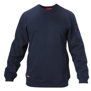 Hard Yakka Navy Crew Neck Fleece Jumper - Size L