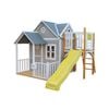 Kidzshack Jolly Kids Wooden Large Cubby House W/letterbox - Yellow Slide 3+