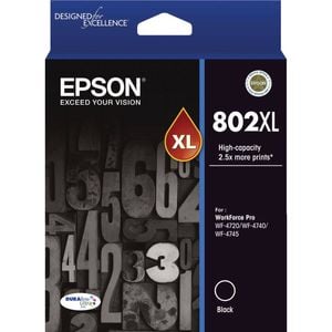 Epson GENUINE Original Epson 802XL Black High Capacity Ink Cartridge Toner T356192