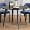 Dining Table Marble Effect Round Black