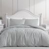 Ardor Soft Textured Henderson Quilt Duvet Cover Set King Silver Grey