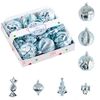 Catzon 28 Pcs Christmas Tree Ornaments Including Candy Snowflake Shaped for Holiday-Cyan