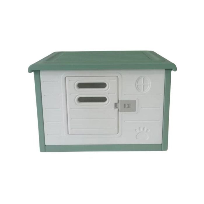 Yes4pets Medium Plastic Pet Dog Puppy Cat House Kennel Green