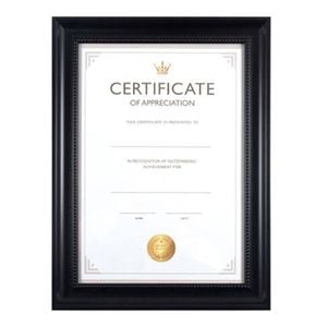Unigift Juliet Certificate Raised Dots Border Picture Photo Frame A4 Black