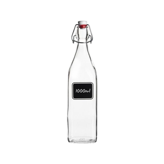 Bormioli Rocco Lavagna Glass Bottle with Chalkboard Label - 1L