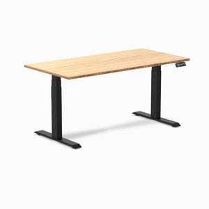 Desky Dual Sit to Stand Bamboo Desk 1500x750mm Matte Black Frame
