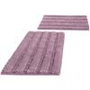 Smarcute 2 Pieces - 50cm x 81cm & 43cm x 61cm Non-Slip Chenille Bath Mat Rug Mauve