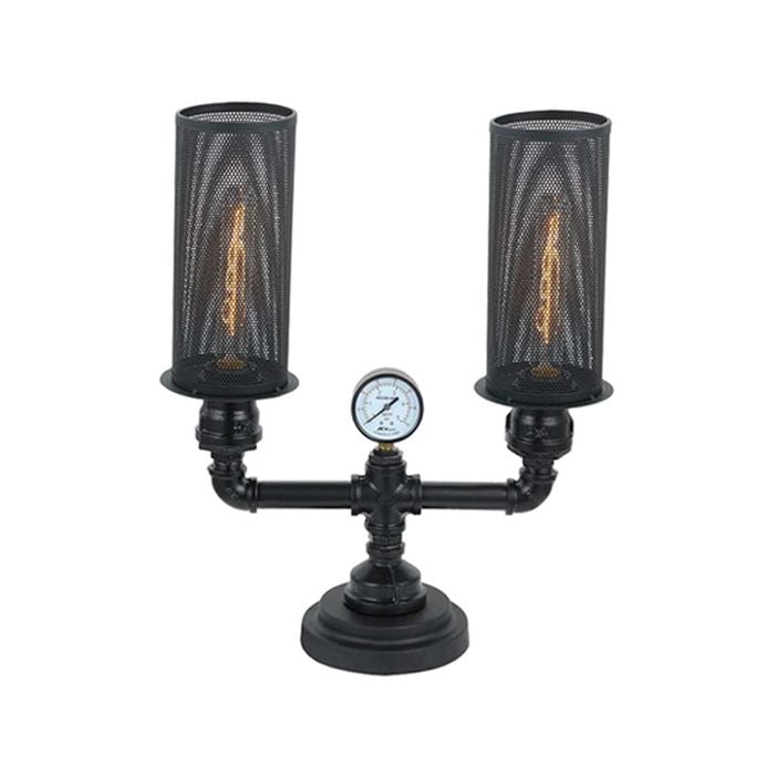CLA Lighting VENETO Black Iron Table Lamp - 2-Lit