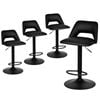 Advwin Set of 4 Bar Stools Adjustable Swivel Counter Stools Gas Lift Bar Chairs Black