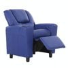 Oliver Kids Recliner Chair Sofa Children Lounge Couch PU Armchair - Blue - Blue | W61 x D56 x H71cm | PU