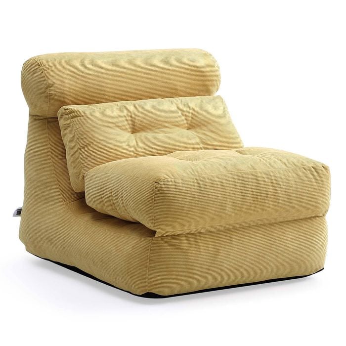 Bellos Living Corduroy Lounge Chair Single Sofa Bed in Yellow