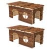 2 X YES4PETS Hamster Wooden House Small Animals Hideout Home for Rat Mice Gerbil Mini Rabbit Mouse