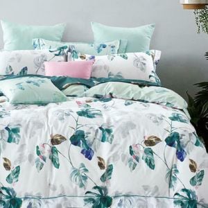 Luxor King Plantain Design Cotton Quilt Doona Duvet Cover Set