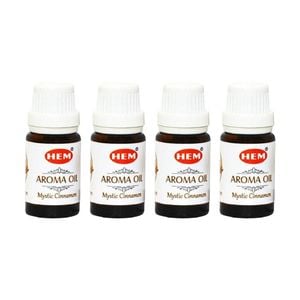 4PK HEM Home Fragrance Scented Smelling Oil Bottle 10ml Mystic Cinnamon