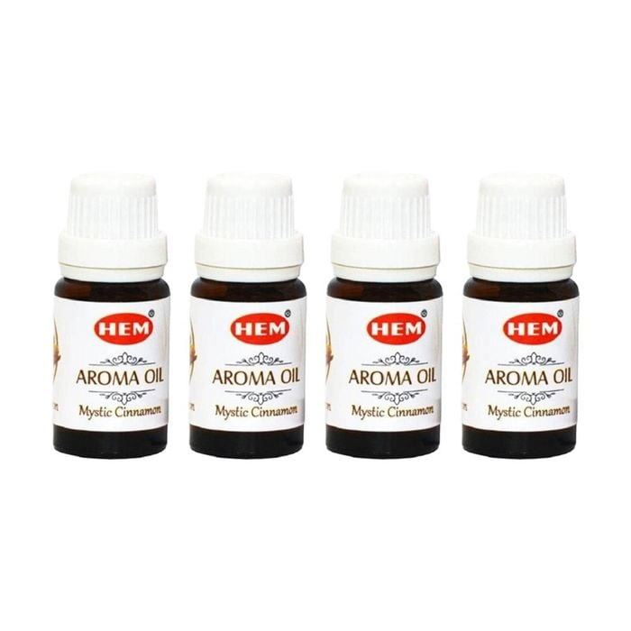 4PK HEM Home Fragrance Scented Smelling Oil Bottle 10ml Mystic Cinnamon