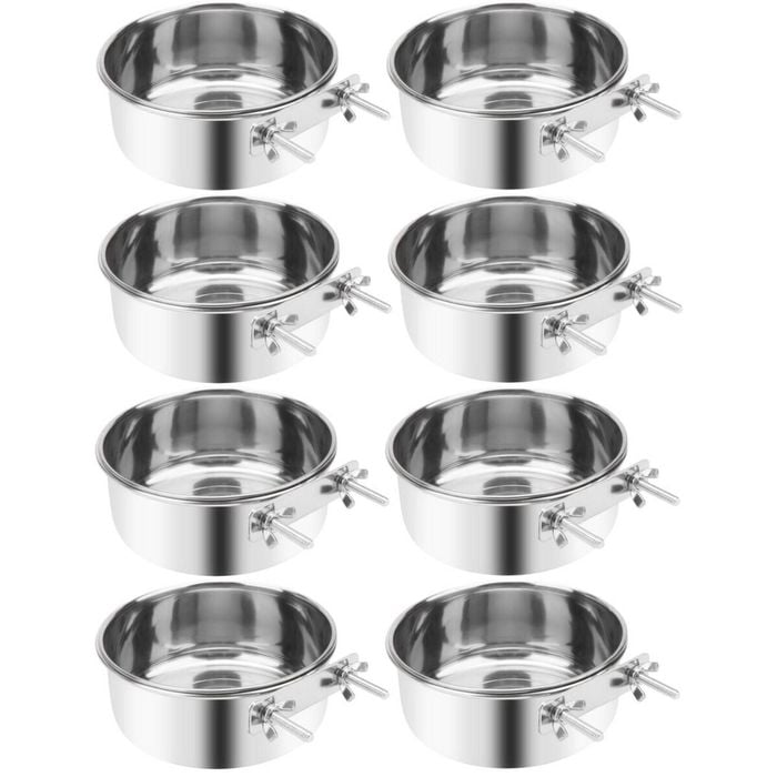 Yes4pets 8 x Pet Rabbit Bird Parrot Dog Cat Water Food Bowl Feeder Chicken Poultry Coop Cup 16cm Diameter