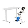 Artiss Under Desk Exercise Bike with 120cm Automatic Standing Desk Magnetic Resistance White