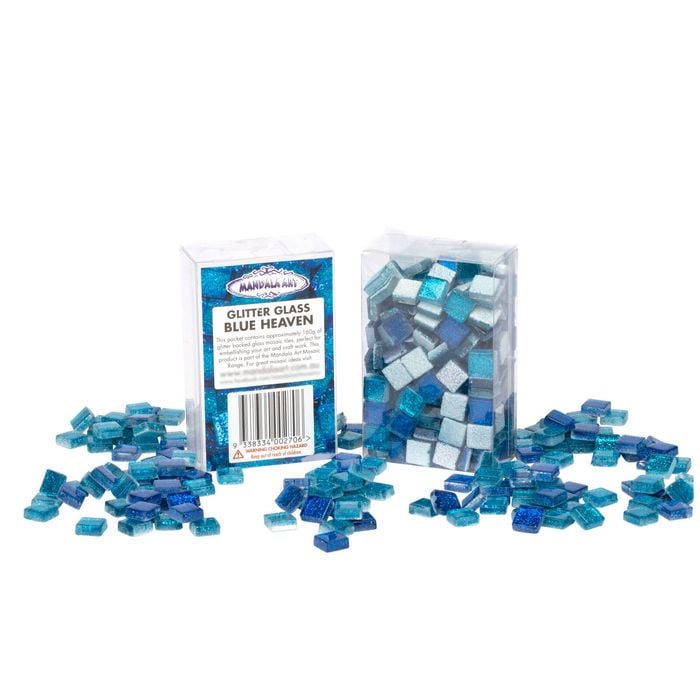 Mandala Art Blue Heaven Glitter Mini Craft Mosaic Glass Tiles