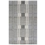 Handwoven Woollen Rug-Bushra 6324-Ivory/Charcoal-190x280cm