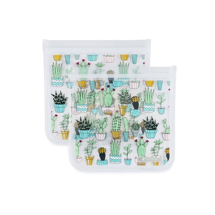 2pc Full Circle Ziptuck Reusable 830ml/8cm Sandwich Bag - Cactus