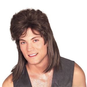 Rubie's 1980s Brown Mullet Wig for Adults – Halloween Costume Accessory, Colour, One-Size