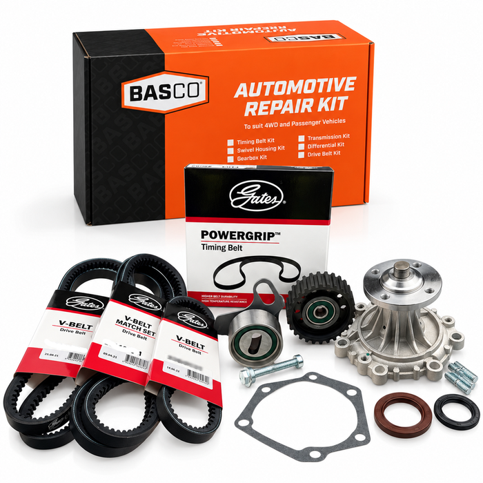 Timing Belt Kit + Water Pump & Drive Belts for Toyota Hiace LH162R LH177R LH178R LH184R LH186R 5L 3.0 Litre SOHC