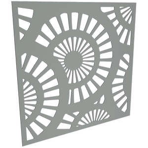 ProtectorAl 300-1200w x 300-1200h Palladium Silver Sunburst Unframed Solid Aluminium Decorative Panel