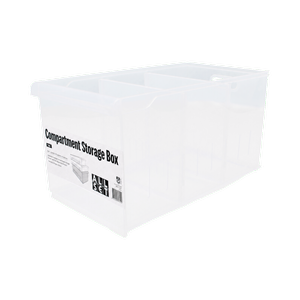 All Set Clear Tall Compartment Box With Two Dividers