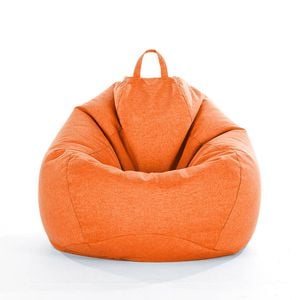 Catzon Bean Bag Chair Cover (No Filler) Linen Washable-Orange(M)
