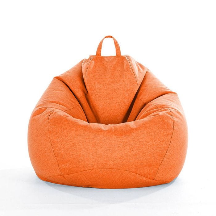 Catzon Bean Bag Chair Cover (No Filler) Linen Washable-Orange(M)
