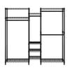 Ufurniture Clothes Rack with 4 Hang Rods and 9 Shelves L-Shaped Wardrobe Black