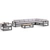 Balmoral Package C Aluminium And Teak Lounge Setting With Coffee Table - Charcoal Frame Grey Cushion