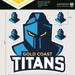 NRL Mega Decal - Gold Coast Titans - Car Sticker 250mm - NEW