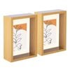 Nicola Spring 3d Deep Box Photo Frames - 5 X 7" With 4 X 6" Mount - Light Wood - Pack Of 5