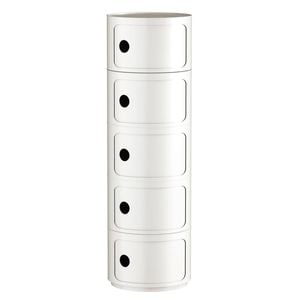 Miuz 5 Tier White Replica Componibili Round Storage Cabinet