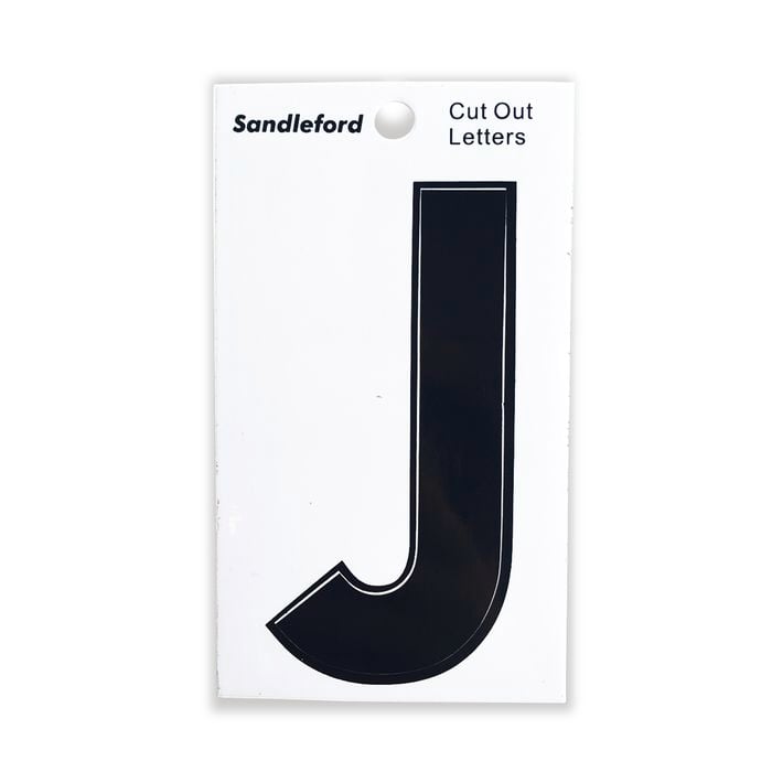 Sandleford 85mm Black Cut Out Self Adhesive House Letter J