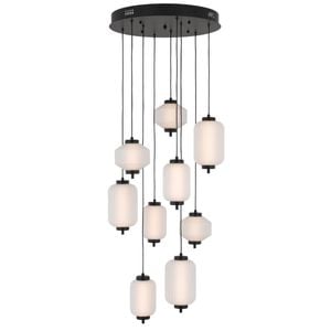 Telbix Torso Modern Pendant Hanging Lamp Light Metal Glass Black Matte