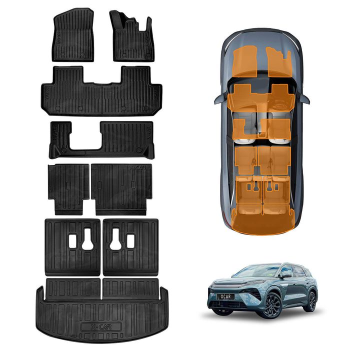 Floor Mats Boot Liners for BYD SEALION 8 2026-Onwards Cargo Kick Back Seat Protector Cover