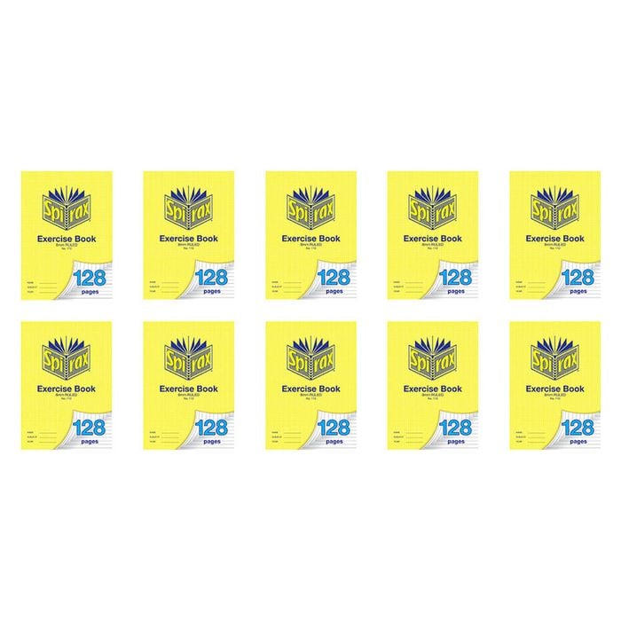 10x Spirax 110 Exercise Book A4 128 Pages 8mm Ruled School Notebook Yellow