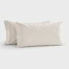 Dreamaker 300tc Cotton Percale King Pillowcase Oat Twin Pack